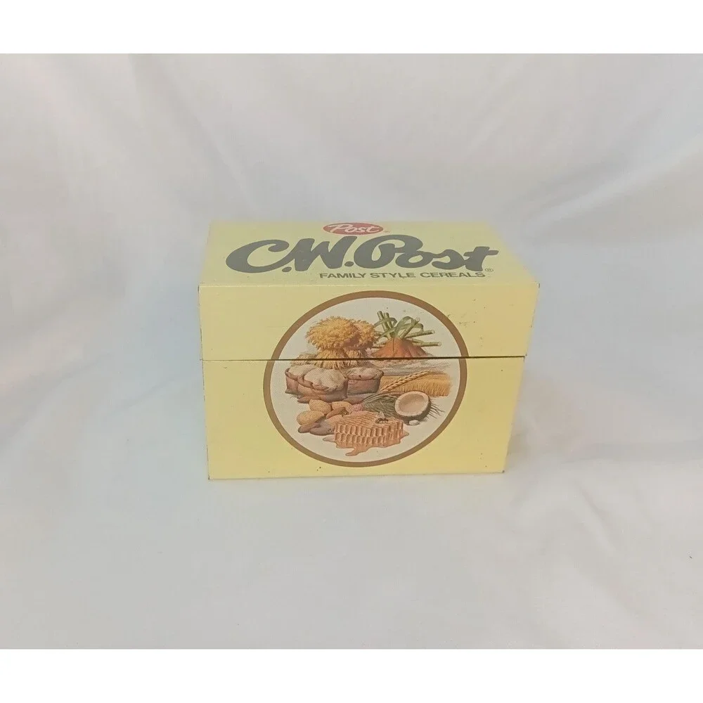 Vintage C.W. Post Metal Recipe Box